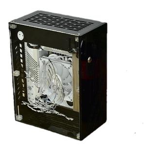 可定制现货包邮紧凑型小1U半高刀卡ITX便携式全透明侧透小主机箱