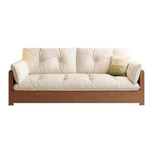 帕沙曼可拆洗沙发床布艺客厅小户型复古折叠两用实木云朵沙发储物