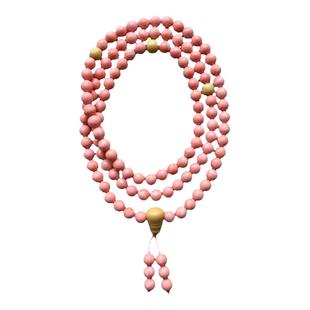 天然粉贝珊瑚贝108颗佛珠手串女手链毛衣项链远古贝壳化石文玩 潮