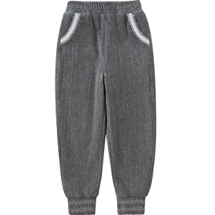 歌瑞家童装女童裤子冬季新款女孩加厚长裤中大童卫裤休闲裤乐友