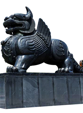 神兽玻璃钢铸铜雕塑 法学系校园文化公正大型动物景观艺术摆件