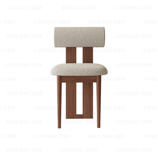 北欧实木餐椅家具新中式中古风餐厅河马椅子简约靠背凳子餐厅商用