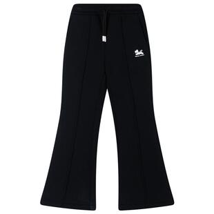 【厚实加绒】一体绒长腿喇叭裤腊肠狗印花针织卫裤子女童冬季新款