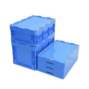 可折叠塑料箱带盖周转箱储物箱仓储物流中转配送收纳箱出口专用箱