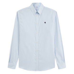 Brooks Brothers/布克兄弟男士秋季纽扣领条纹长袖休闲百搭衬衫