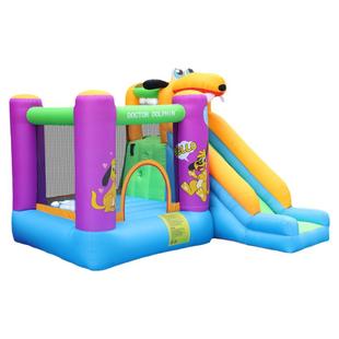 博士豚小狗充气城堡儿童蹦床室内小型幼儿园淘气堡滑梯跳床带护网