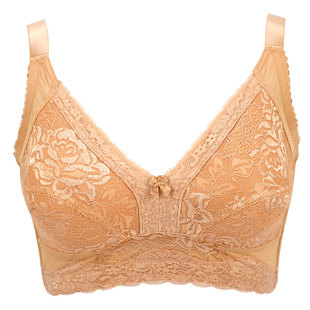 大码胸罩胖mm薄款收副乳超薄文胸无钢圈无海绵全罩杯显小内衣大杯