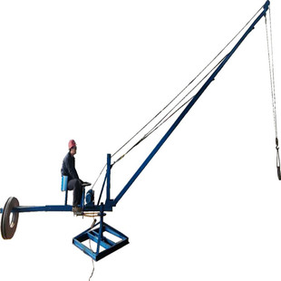 渔塘水库池塘装卸车上鱼用长臂起重旋转移动码头提升货物小型吊机