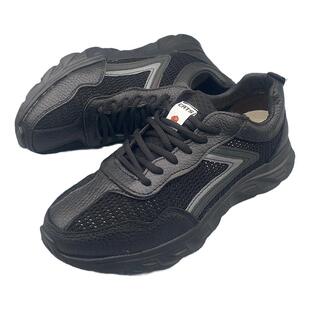 真皮大网面休闲男鞋黑色老爹鞋夏软底头层牛皮工作皮鞋轻便运动鞋