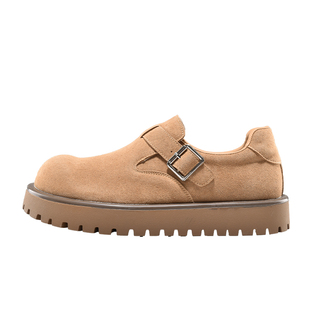 全包勃肯鞋男款冬季德比鞋一脚蹬厚底增高大头鞋轻便休闲雪地棉靴