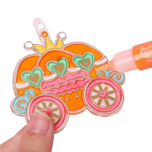 凯蒂卡乐儿童免烤胶画diy手工涂鸦笔颜料冰冰胶女孩玩具新年礼物