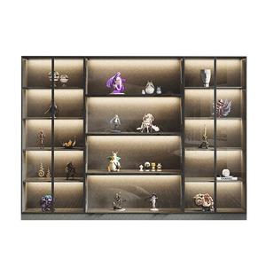 轻奢玻璃门实木质防尘乐高手办模型展示柜陈列柜收纳储物定制柜子