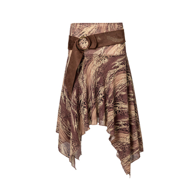 4muggle豹纹不规则鱼尾半身裙