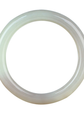 和田玉手镯女款玉镯子青白