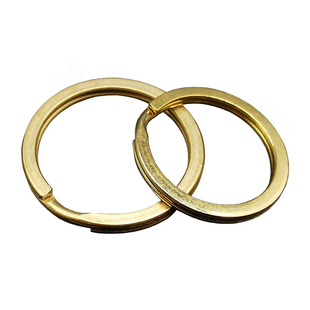 黄铜钥匙圈环手工复古扁平钥匙环男女汽车金色钥匙扣纯铜圆环平圈