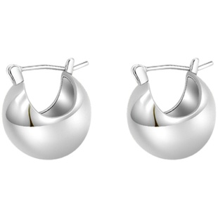 STANDii手作 极简设计小金球镜面耳饰保色fever耳环冷淡风金银色