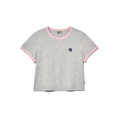 MARITHE女士心形徽章滚边短袖T恤
