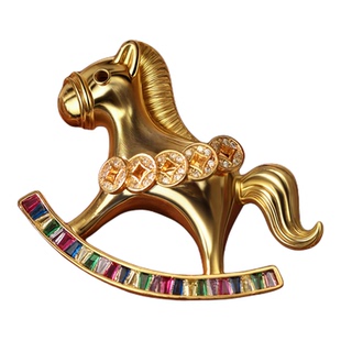 马上有钱花新年气质小马胸针女款高端精致时尚轻奢配大衣节日礼物