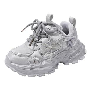 芭芭鸭女童鞋子加绒2025新款冬季儿童运动鞋女孩二棉鞋轻便老爹鞋