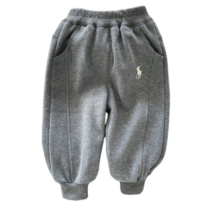 一体绒儿童裤子秋冬休闲束脚卫裤