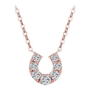 蒂芙星钻18K金培育钻石项链胖马蹄项链精致锁骨链VA青山同款项链