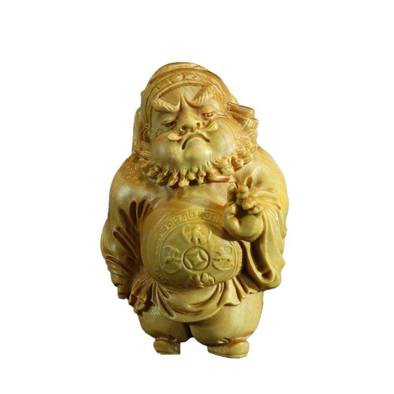 黄杨木雕厂家直销天师钟馗手把件