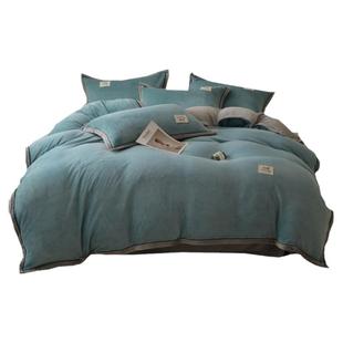 洁丽雅冬季牛奶绒被套单件加绒珊瑚绒法兰绒单人被罩150x200x230