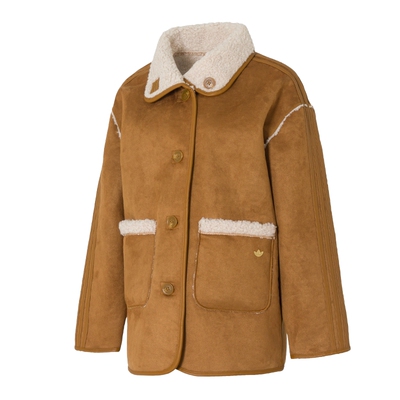 阿迪达斯官方正品女装新款新年款双面穿仿羊羔绒运动外套KT3145