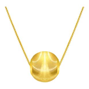 18.K猫眼金珠子项链女纯银镀黄金色小金豆转运珠锁骨链圆珠路路通