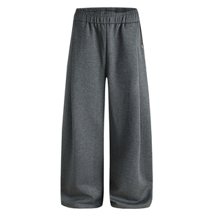 港仔文艺男深灰色休闲裤男秋冬2026新款日系男生宽松直筒运动卫裤