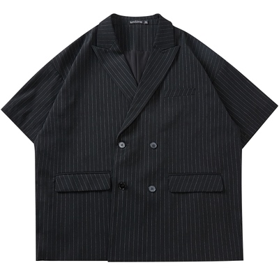 韦恩泽维尔胖子潮大码条纹西装