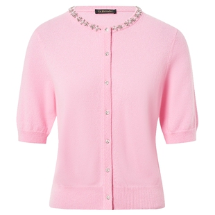 【100山羊绒】La Koradior拉珂蒂商场同款秋季紫罗兰色打底针织衫