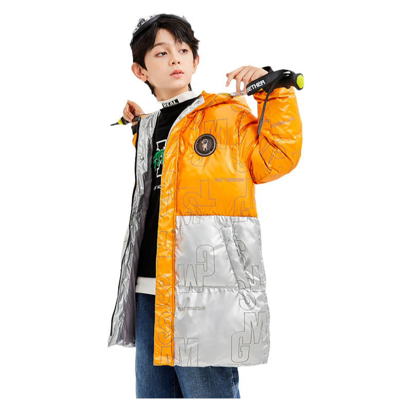 雅鹿男童羽绒服中长款