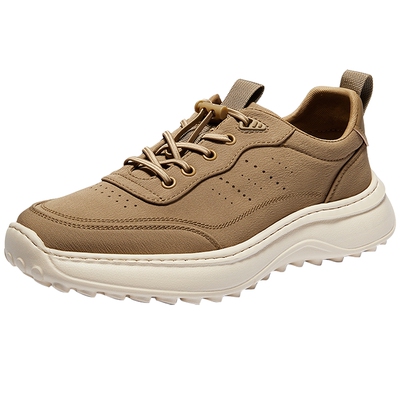 森达健步鞋男2026夏季新款时尚户外运动风厚底休闲鞋QJ066BM6