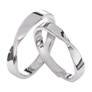 钟久久情侣对戒莫比乌斯环纯银戒指女情人节新年礼物定制钟爱协议
