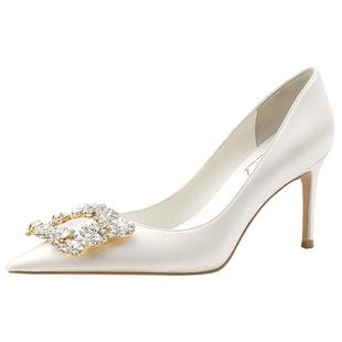 商场同款rosecastle婚鞋女新娘鞋主婚纱白色高跟鞋宴会礼服单鞋女