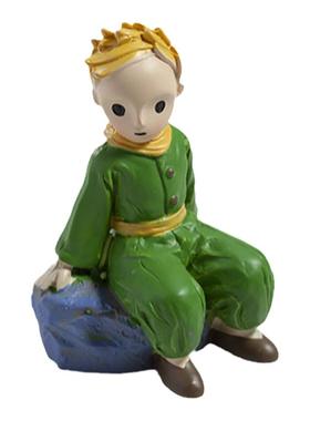 小王子坐石凳摆件树脂工艺品创意蛋糕手工花艺装饰车载迷你