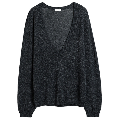 幻彩和纸纱深V领针织罩衫