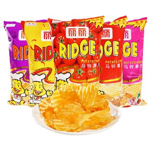 丽丽波浪薯片RIDGE大包100g 烤肉番茄香辣海苔味马铃薯膨化食品