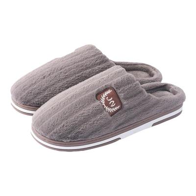 特大码防滑保暖毛绒冬季棉拖鞋男