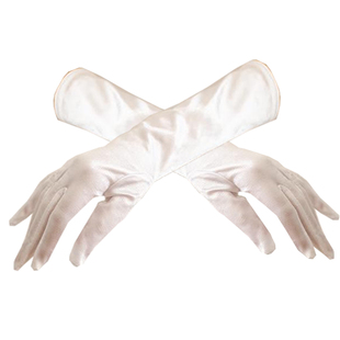 天鹅古堡婚礼结婚手套新娘白纱素纱长款缎面婚纱礼服赫本手套现货