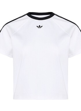 adidas阿迪达斯三叶草2026秋女纯棉Cali短款修身短袖T恤 KT7793