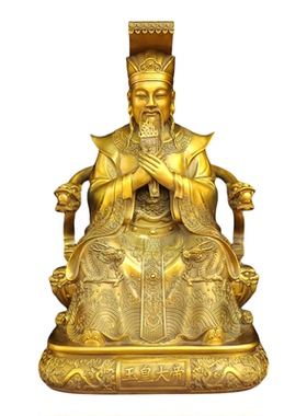 大号纯铜玉帝王母坐像一套供奉