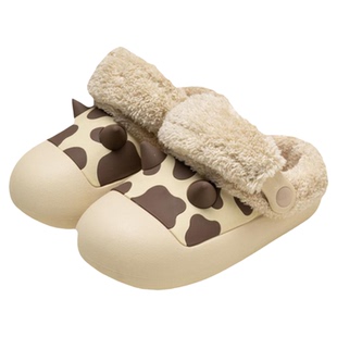 可拆卸冬季儿童棉拖鞋男童毛毛室内家居宝宝男孩eva防水女童拖鞋