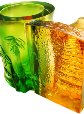 竹子笔筒送礼步步高升办公桌装饰