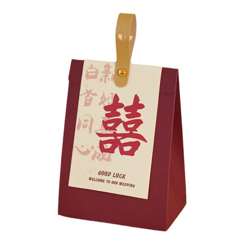 裕言中国风卡纸喜糖袋红色定制