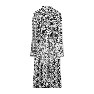 【腰部褶皱】玛丝菲尔春连衣裙缎面设计感V领衬衫裙高阶品质