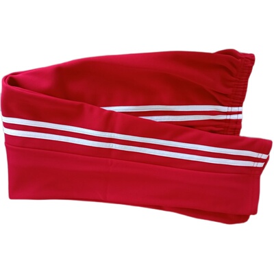 校服裤子大红色加绒运动长裤保暖