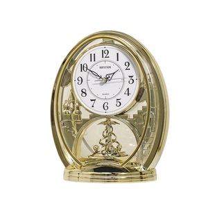 RHYTHM丽声欧式台钟客厅家用时尚创静音复古座钟书房静音摆件