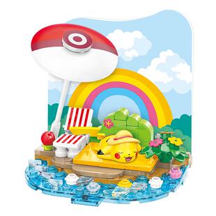 奇妙积木Keeppley宝可梦场景模型皮卡丘玩具卡比兽拼装摆件礼物